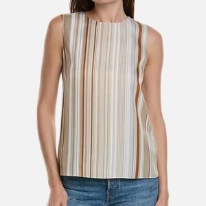 Theory Multicolor Striped Sleeveless Blouse LARGE
